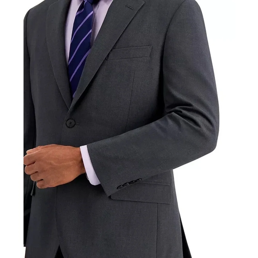 Nautica‎ Mens 2-pc Suit Blazer Jacket 46R Pants 41Wx29L Charcoal